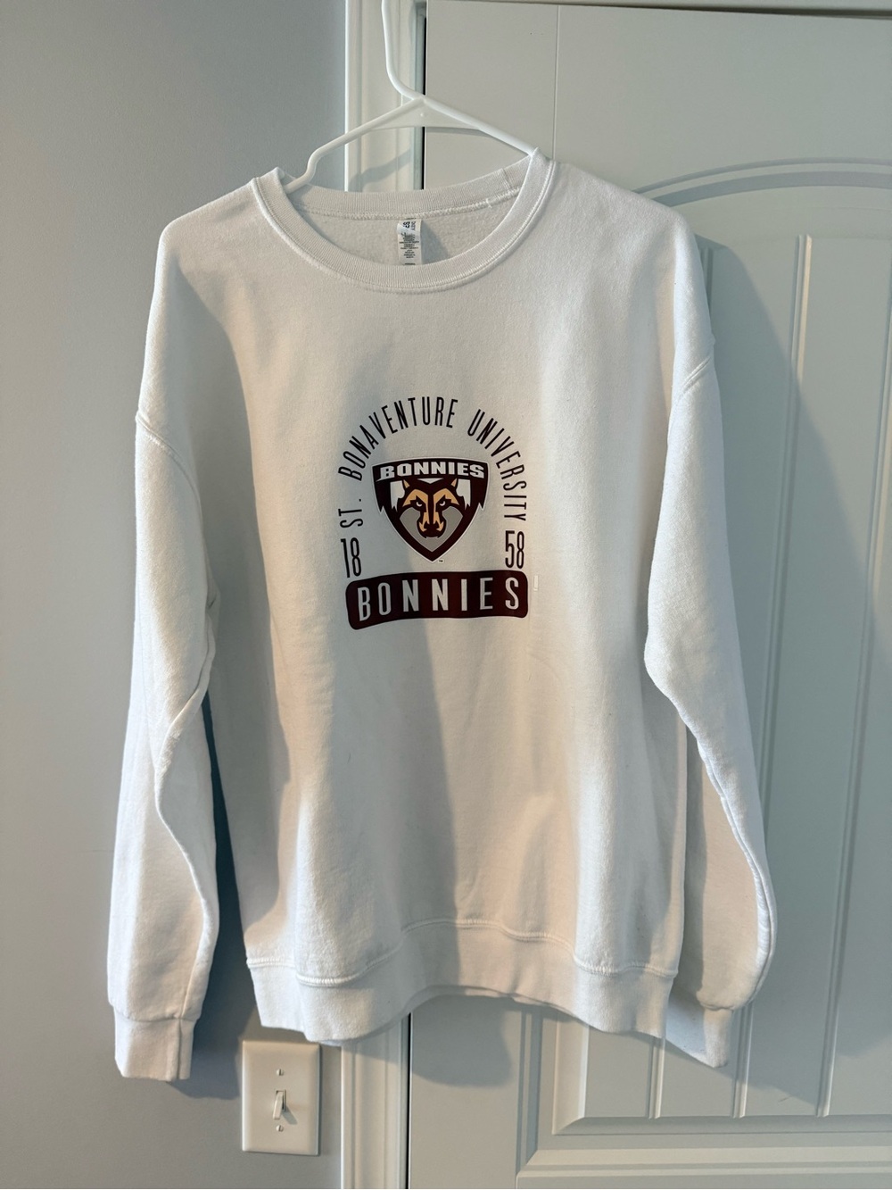St. Bonaventure University Bonnies Men’s White Crewneck Sweatshirt